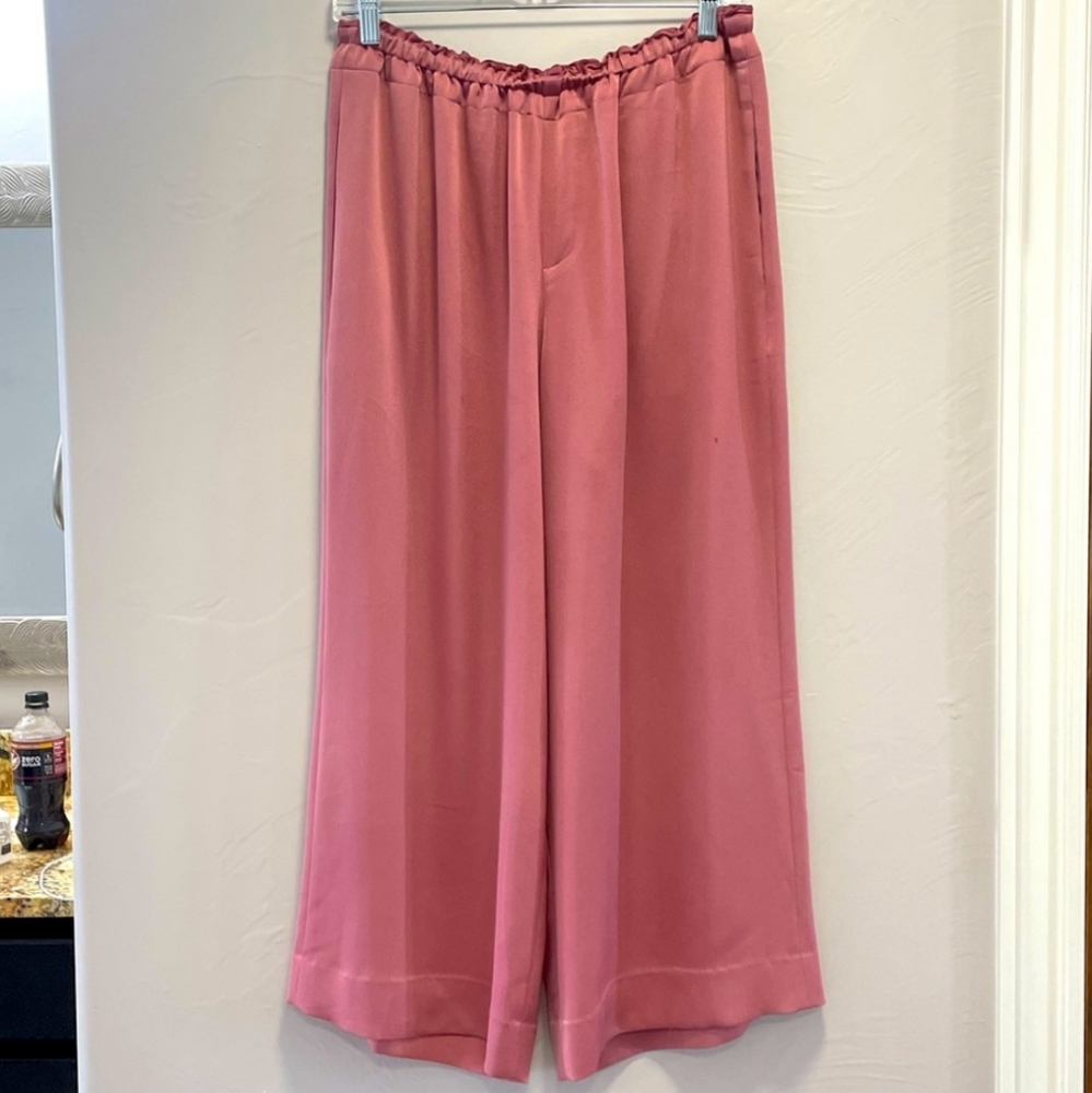 Vince wide legged cropped pink pants, size L